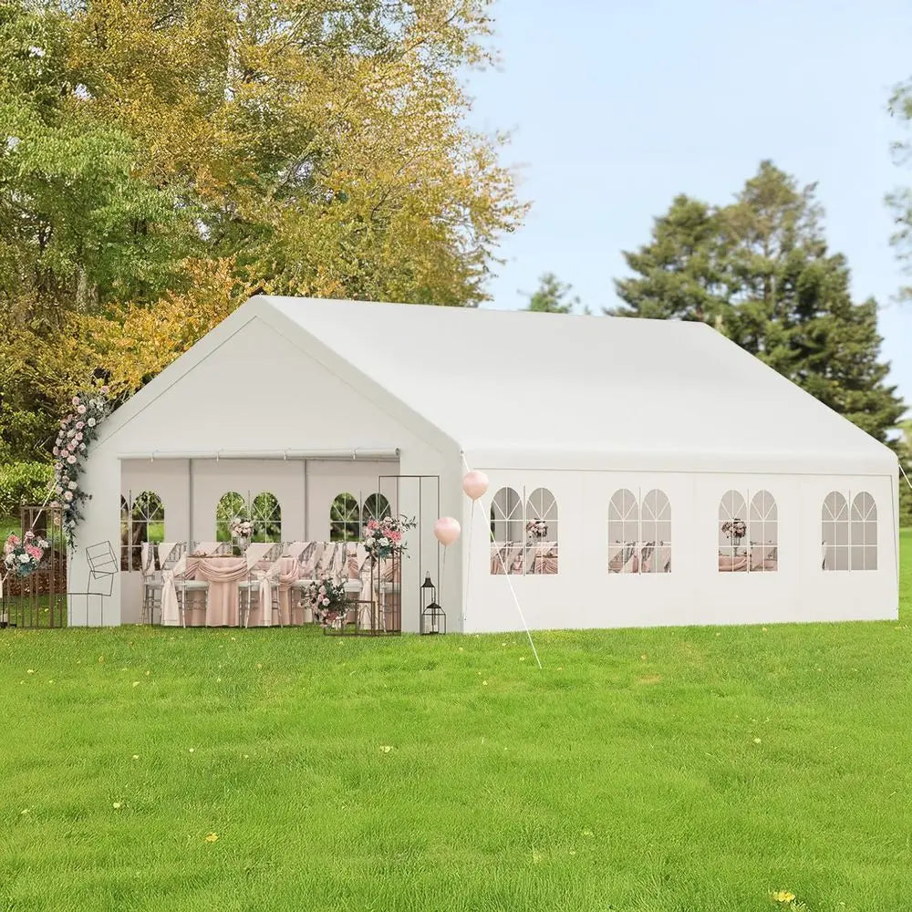 Heavy-Duty 20 x 26 Outdoor Carport Tent with Removable Walls for All-Season Protection and Portable Storage