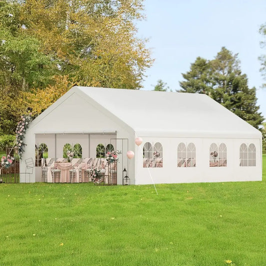 Heavy-Duty 20 x 26 Outdoor Carport Tent with Removable Walls for All-Season Protection and Portable Storage