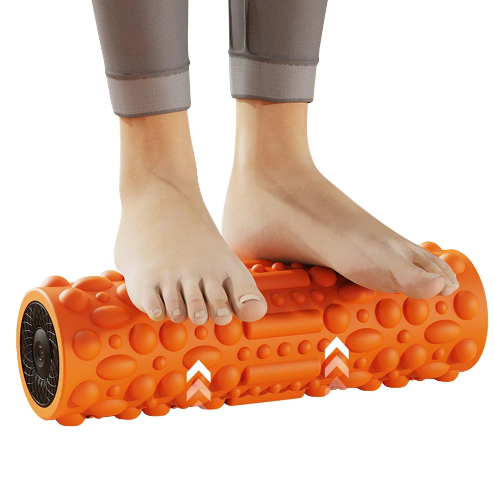 Electric Vibrating Foam Roller Yoga Column Rechargeable Exercise Roller 5 Modes Tissue Massager for Bodybuilding