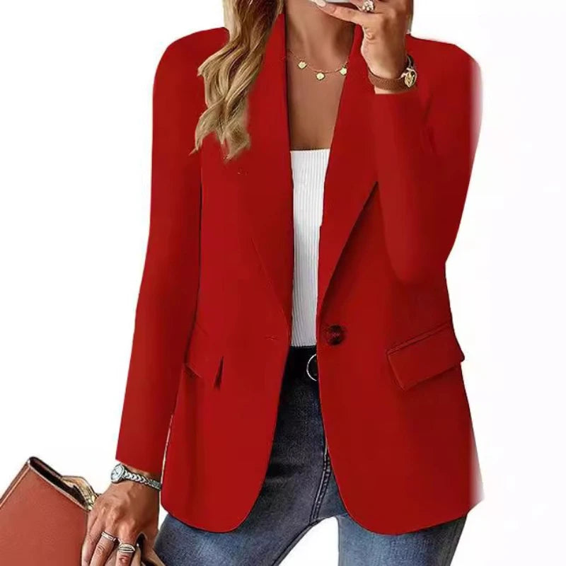 2025 Popular Autumn Long-sleeved Solid Color Cardigan Small Blazer Women Blazer Women Blazer Femme Vetement Femme