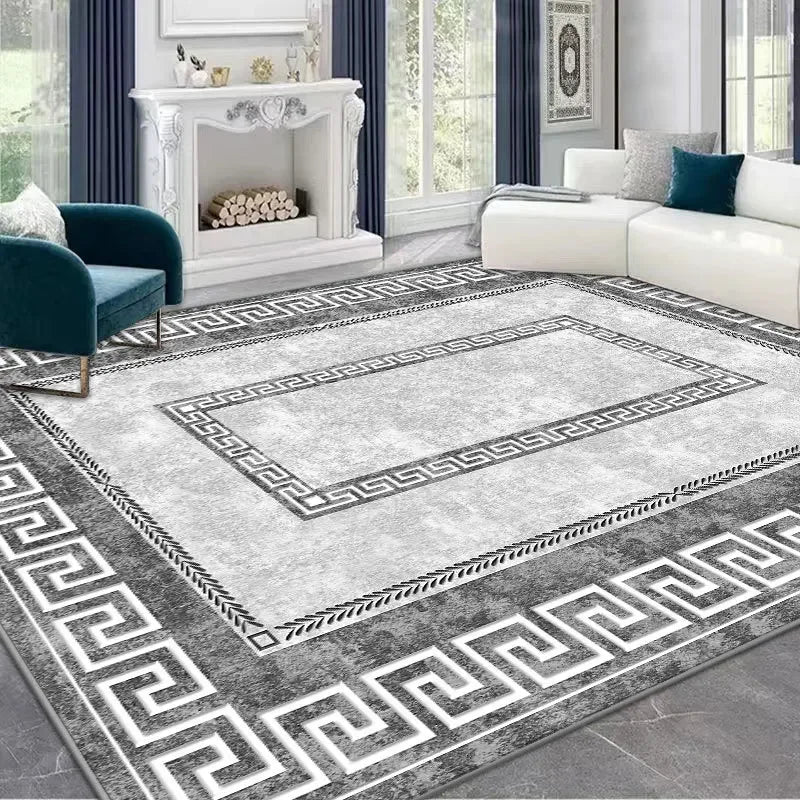 Light Luxury Rugs for Bedroom Anti-slip Bedside Rug Large Area Living Room Decoration Soft Carpet Washable Cloakroom Floor Mat