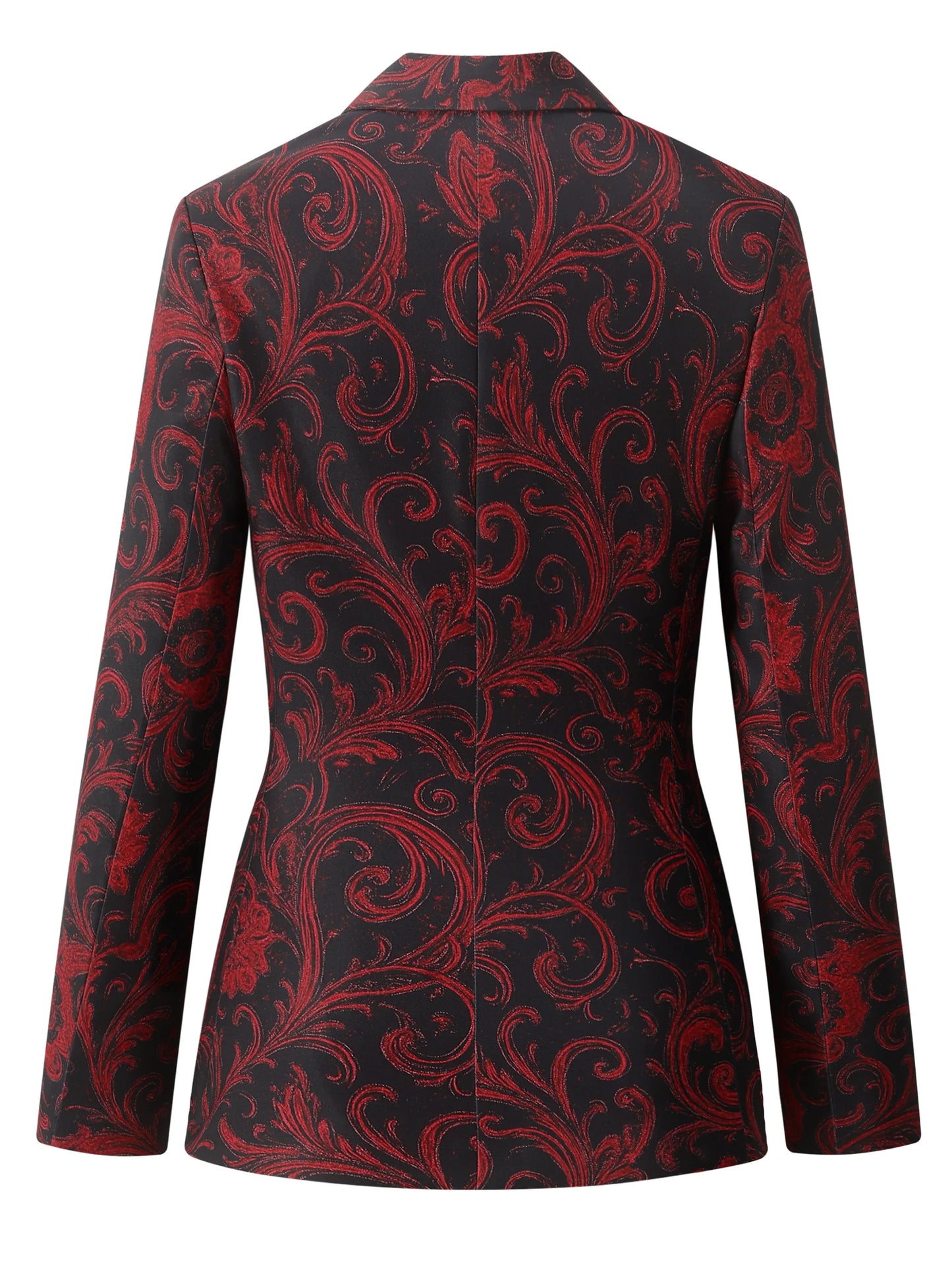 Elegant Floral Print Long Sleeve Blazer for Women - Chic V-Neck Jacket with Pockets, Stylish Outerwear