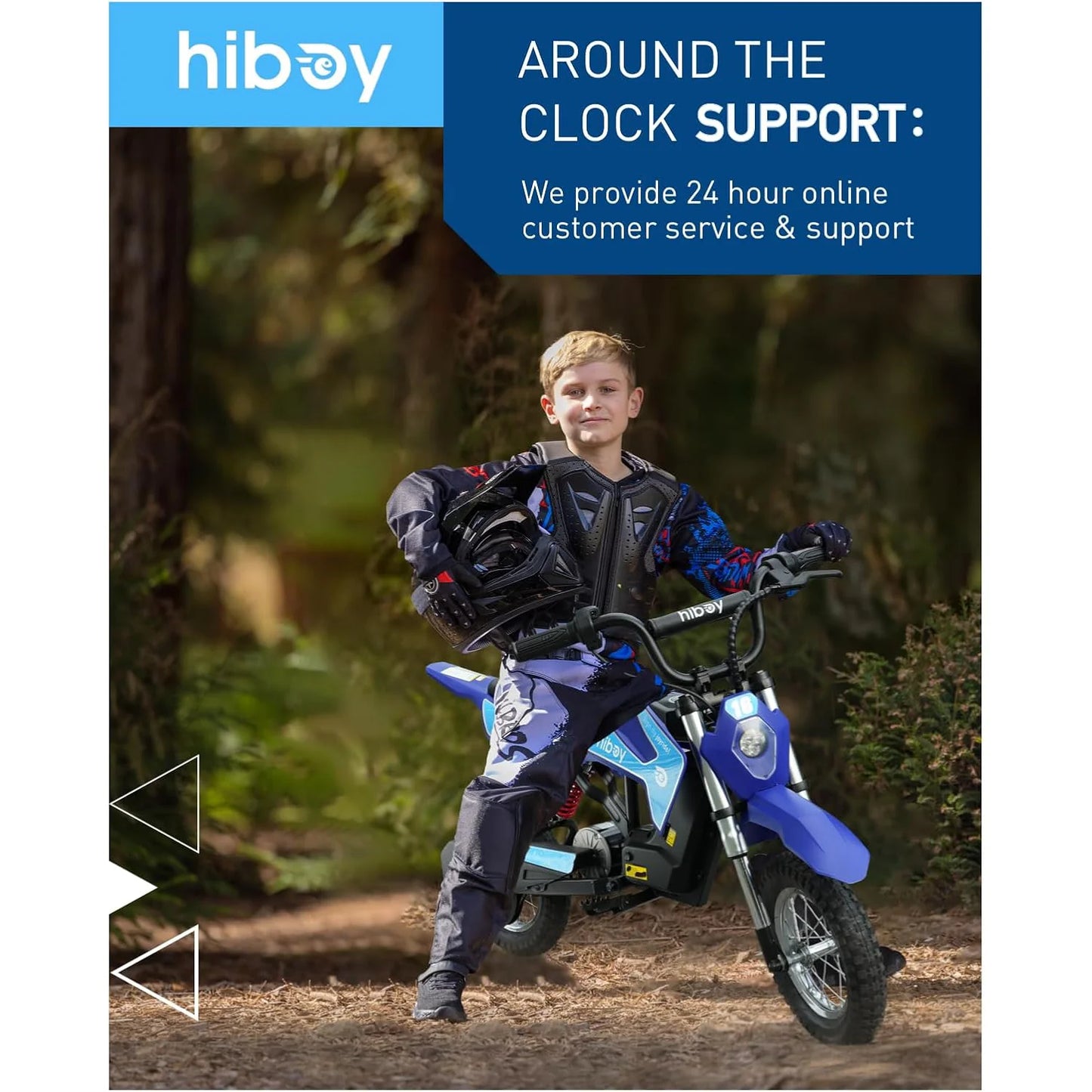 Hiboy 36 V & 300 W Electric Motorcycle - Up to 15.5 MPH & 13.7 Miles Long-Range, 3-Speed Modes Electric Dirt Bike for Kids Ages 3-10