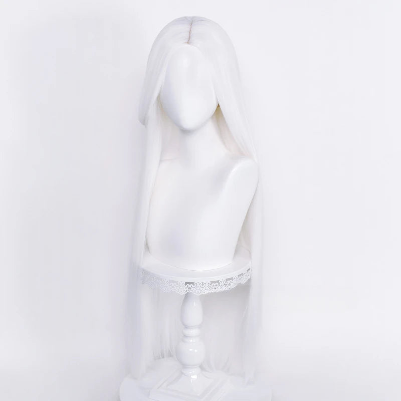 Long Straight Cosplay Wig 100 cm Center Parting Central Split Blond Pink Red Purple Heat Resistant Synthetic Hair Wigs