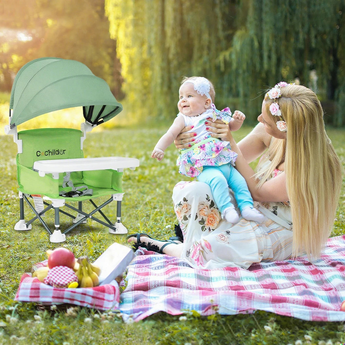Children's height-increasing chairs, foldable baby feeding chairs, outdoor travel camping chairs, Autumn Outings