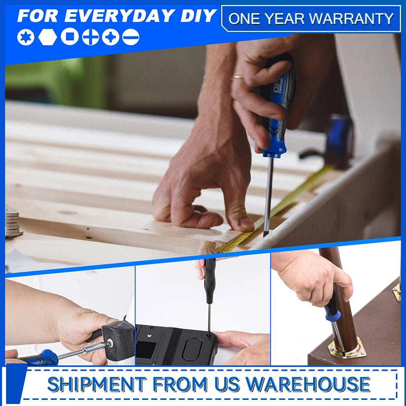 Magnetic Screwdriver 79 Piece Multifunction Slotted Phillips Screwdriver Kit with Allen Wrench for Repair Work By Prostormer