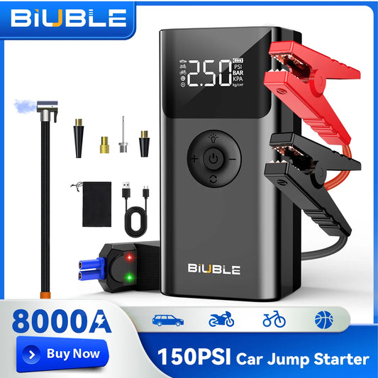 8000A Booster Battery 26800mAh Jump Starter (up to All Petrol, Diesel Engine 10.0L), with USB Charging Port, LED Light