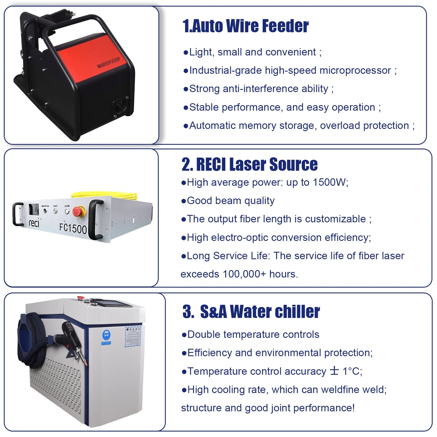 3000 W 4 IN 1 Fiber Laser Welding Cutting Cleaning Soldering Machine 2000 W 1500 W Reci Handheld Fiber Laser Welder for All Metal