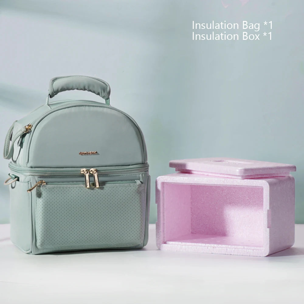 Sunveno Tin Foil Insulation Bag with EPP Box Preservation Bag Waterproof Lunch Bags Picnic Bag Insulation Thermal Bag