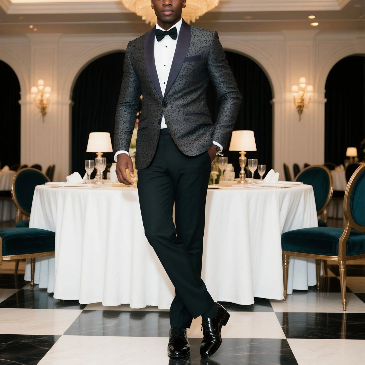 Men's bubble Paisley pattern tuxedo jacket, single-button dress suit jacket, evening party and wedding flower jacket