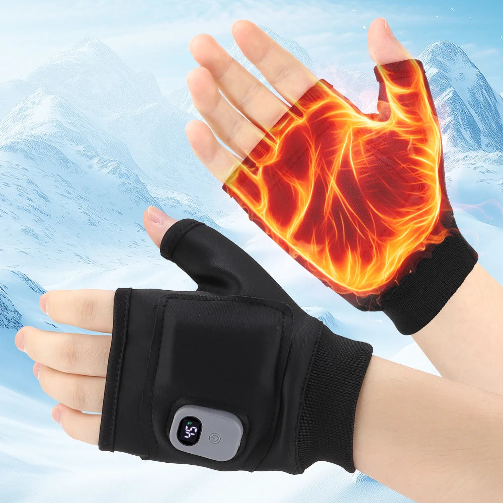 3 Levels Electric Heated Gloves Rechargeable 360° Thermal Hand Brace Gloves Windproof Hand Warmer for Outdoor Hiking Cycling