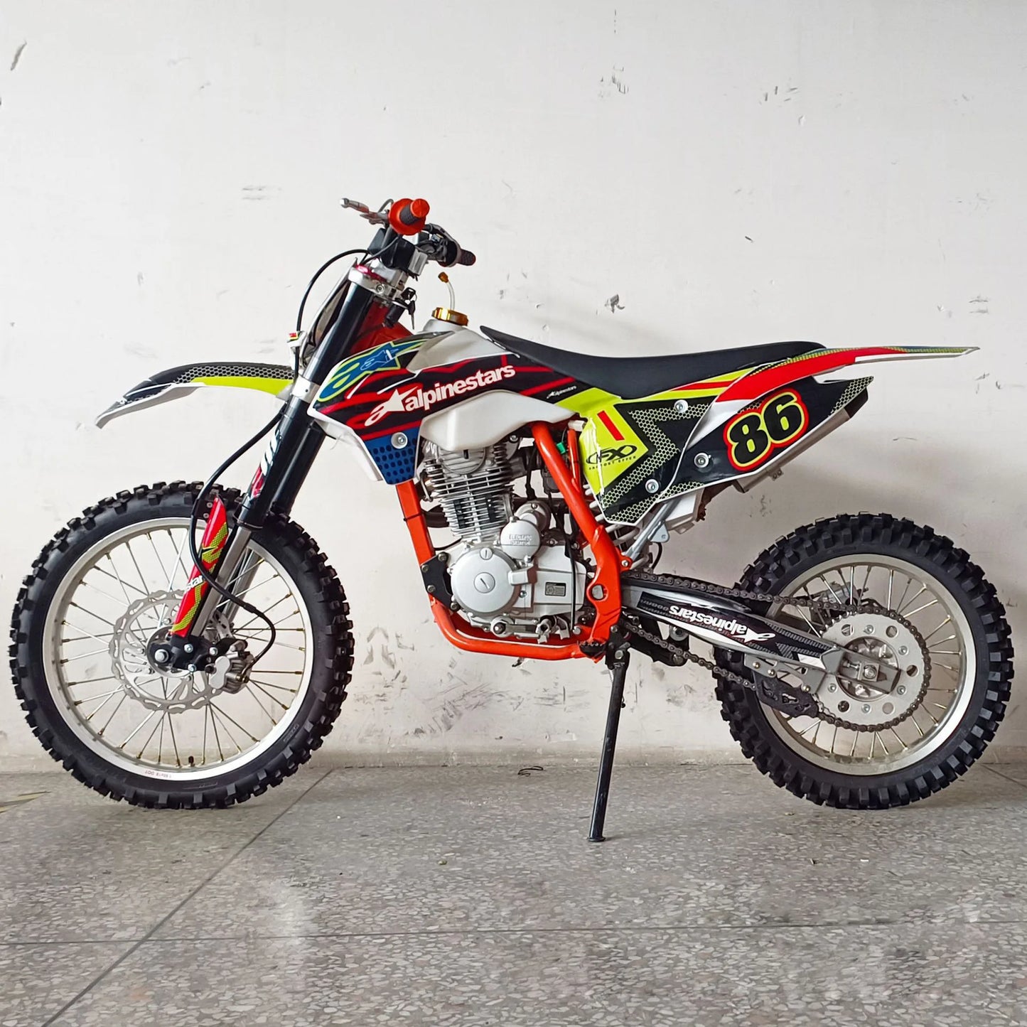 250 cc Dirt Bike Adult Off-road Motorcycle 4 Stroke Motocross Gas Powered Trail Enduro Racing，Off-Road Motorcycles