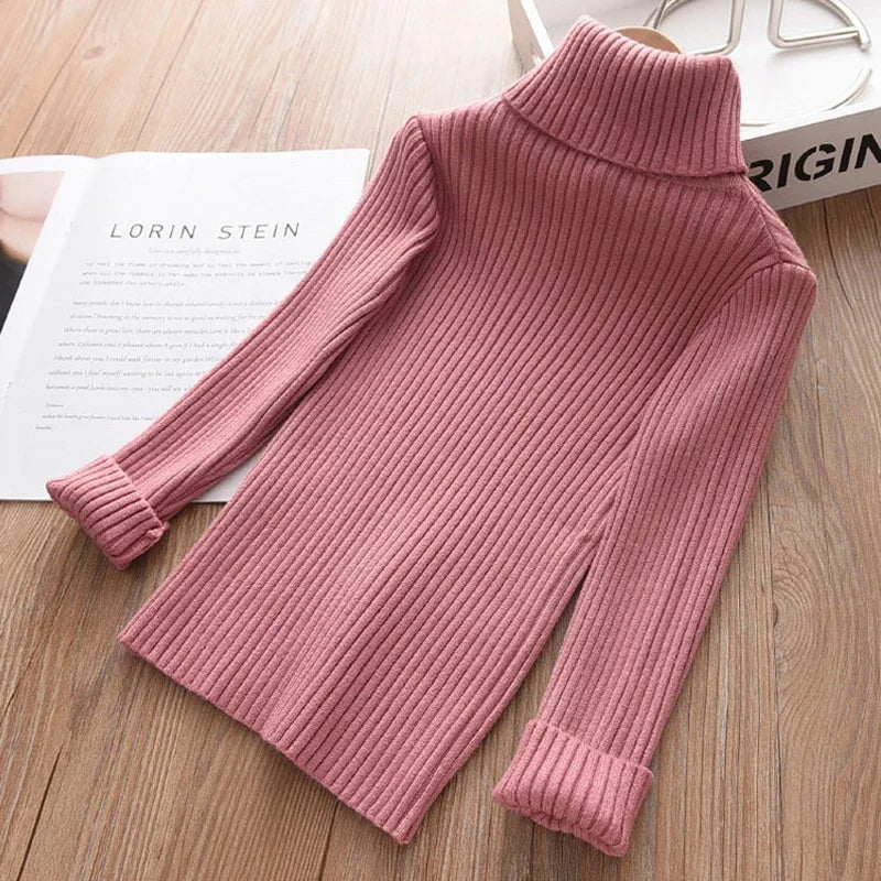 2026 New Sweater Kids Sweaters Autumn Turtleneck Sweaters 12 Mo - 10 Yrs Baby's, Girls & Boys Pullover Winter Knitted Bottoming Sweaters
