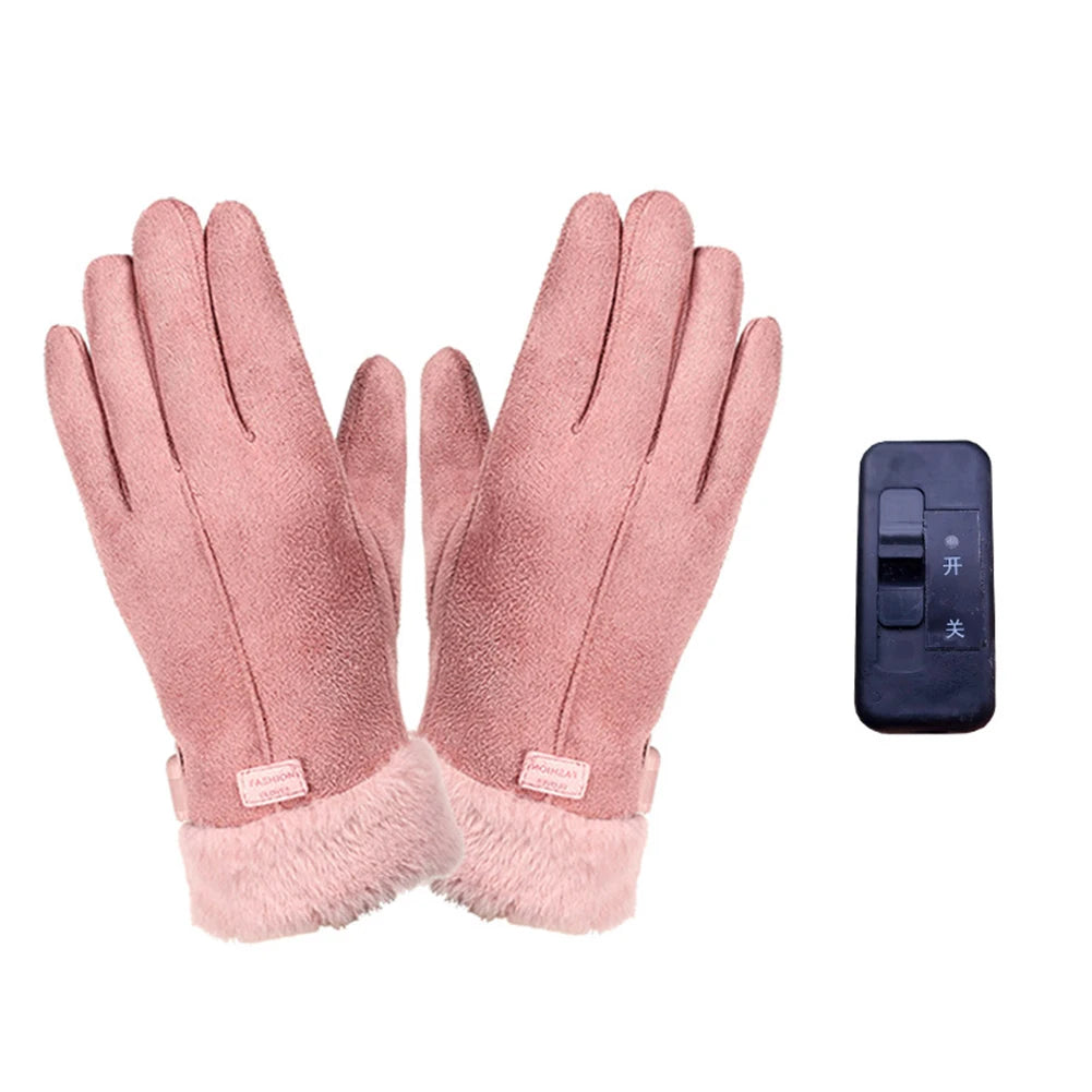 USB Warm Hand Heating Gloves Touch Screen USB Electric Heating Gloves Windproof Constant Temperature for Indoor Home Outdoor