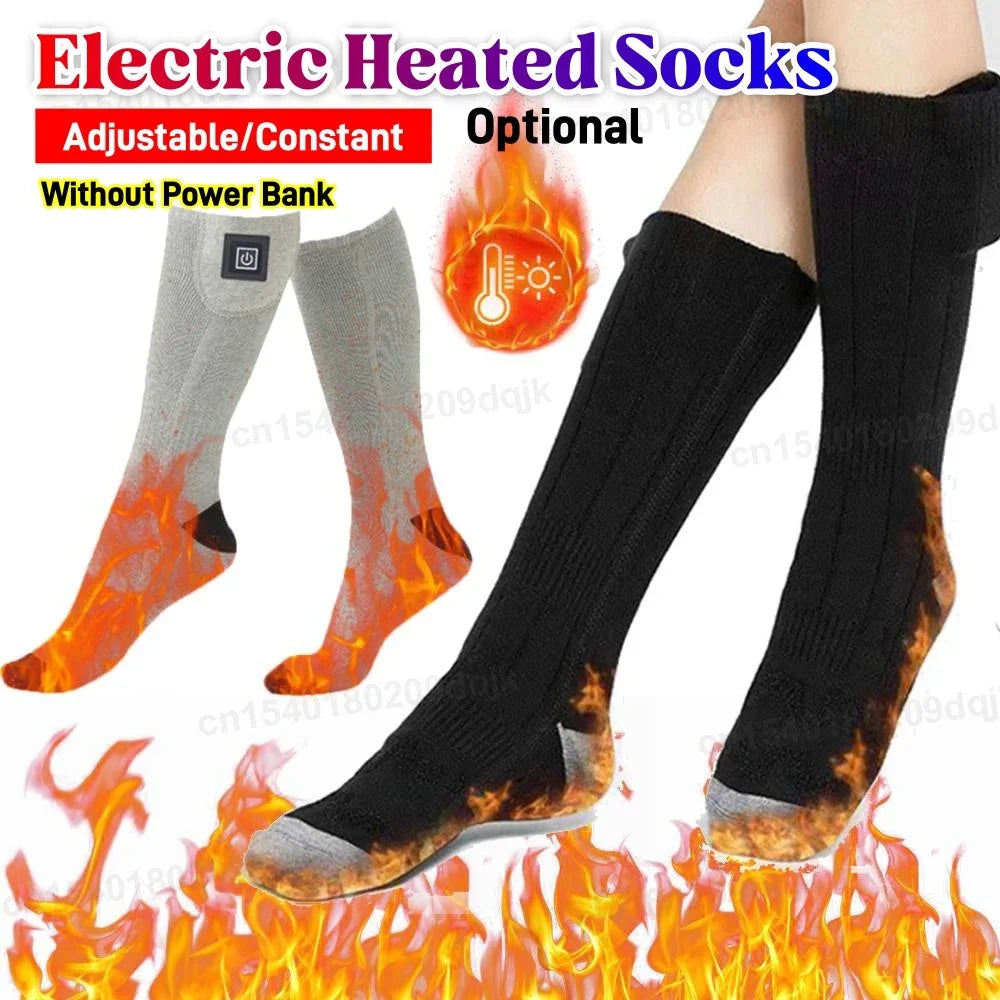 Electric Heating Socks 3 Level Temperature Winter Heating Socks Cold-Proof Winter Warm Thermal Socks for Cycling Camping Skating