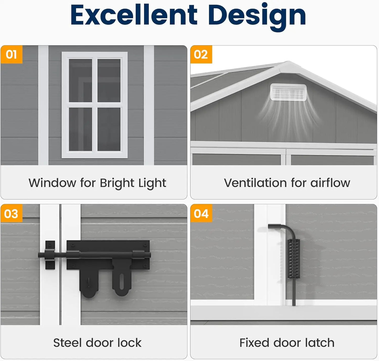 NEW Storage Shed 8 x 10 FT, Resin Outdoor Garden Sheds with Floor Plastic Patio Outdoor Storage with Lockable Door for Tool