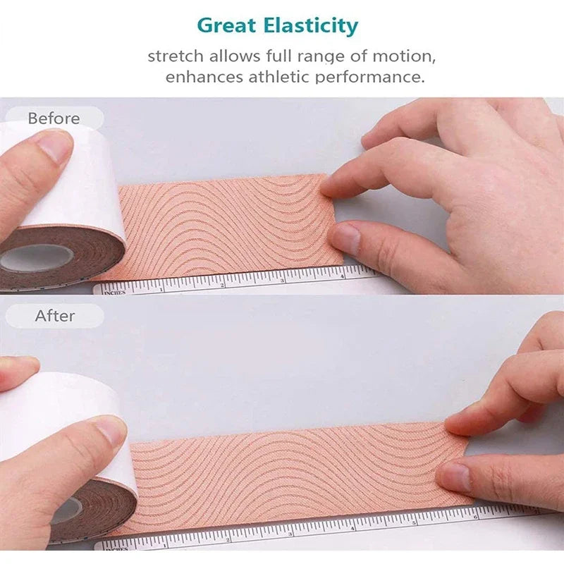 5 cm*5 m Sport Kinesiology Tape Athletic Elastic Knee pad Muscle Pain Relief Knee Taping Fitness Running Tennis Swimming Football