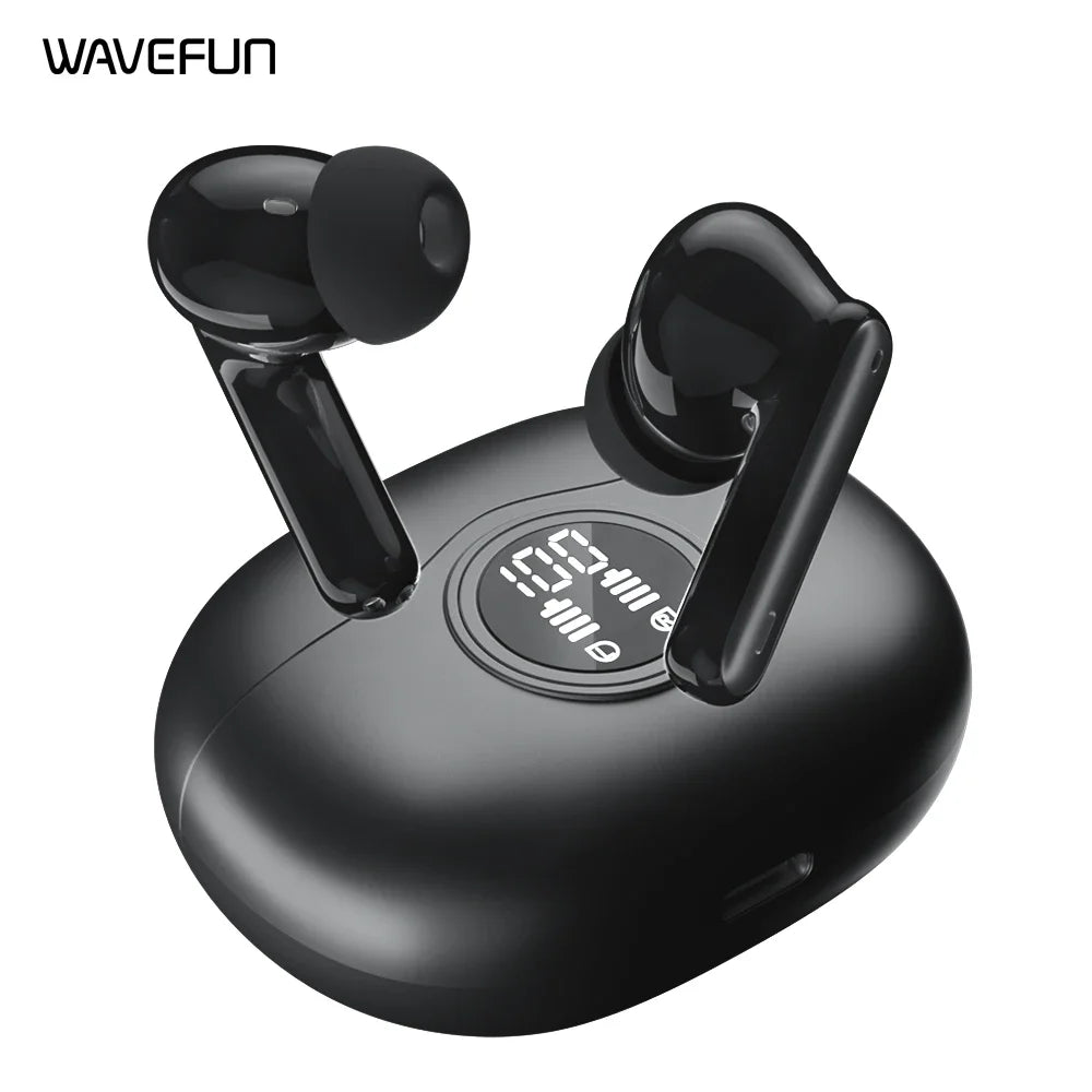 Wavefun Star 2 Bluetooth Earphone V5.3 Wireless Headphones Digital Display Noise Cancelling Earbuds Super Bass