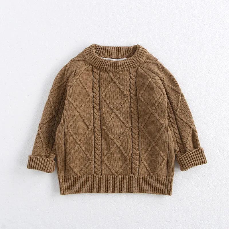 2025 Baby Autumn and Winter New Twist Knitted Overalls Set Boys and Girls Pullover Sweater Jumpsuit  Newborn Photography Romper