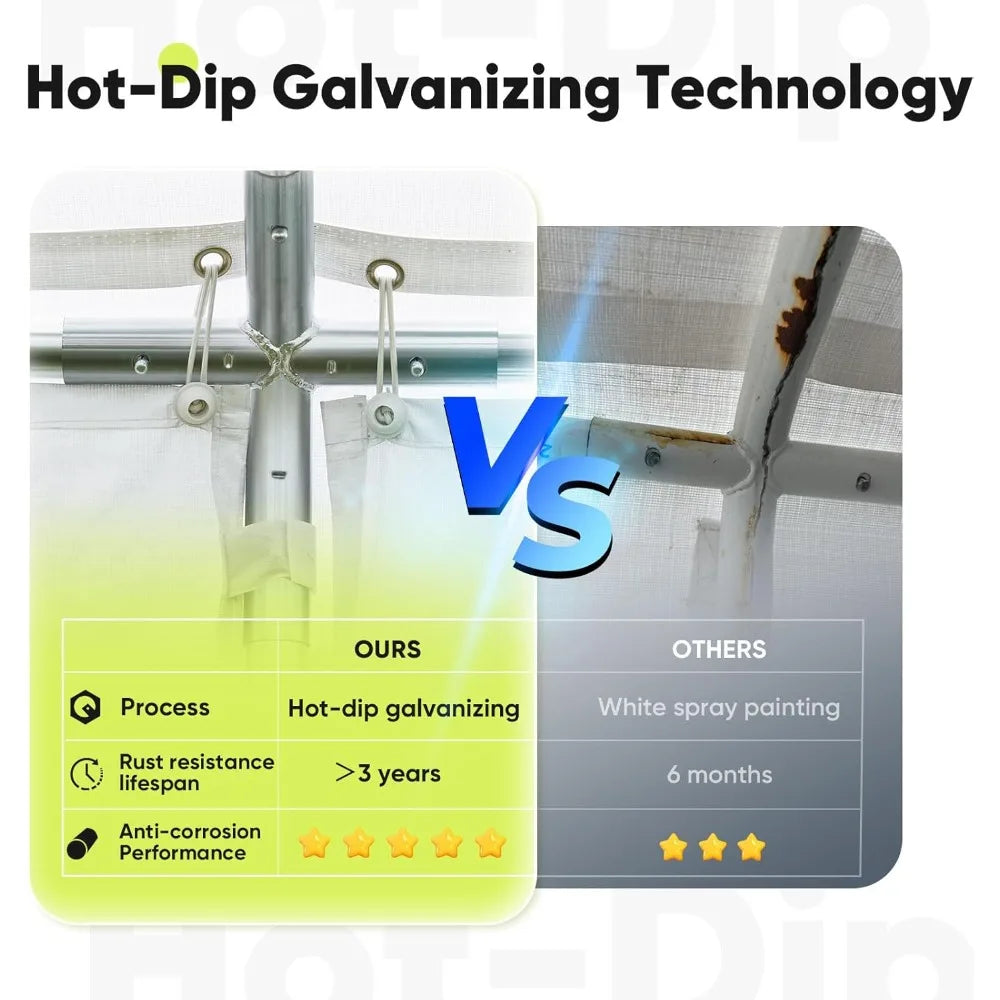 20 x 40 Party Tent Heavy Duty Outdoor Canopy Tent Carport Wedding Event Shelter BBQ Wedding Tents for Parties with Storage Bags(C