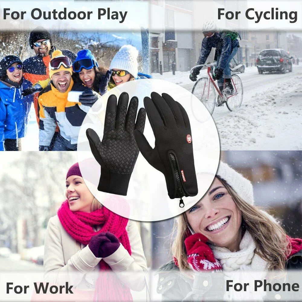 Winter Gloves - Touch Screen, Windproof, Thermal Gloves for Cold Weather Sports Men / Women Outdoor Cycling Motorcycle Non-Slip Gloves