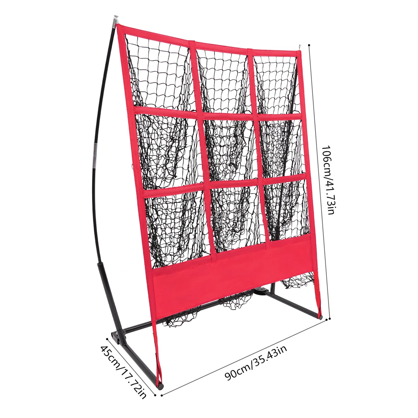 Baseball Training Net 9 Square Pitching Target Portable Batting Practice Net for Indoor Outdoor Use with Carry Bag – Durable Pol