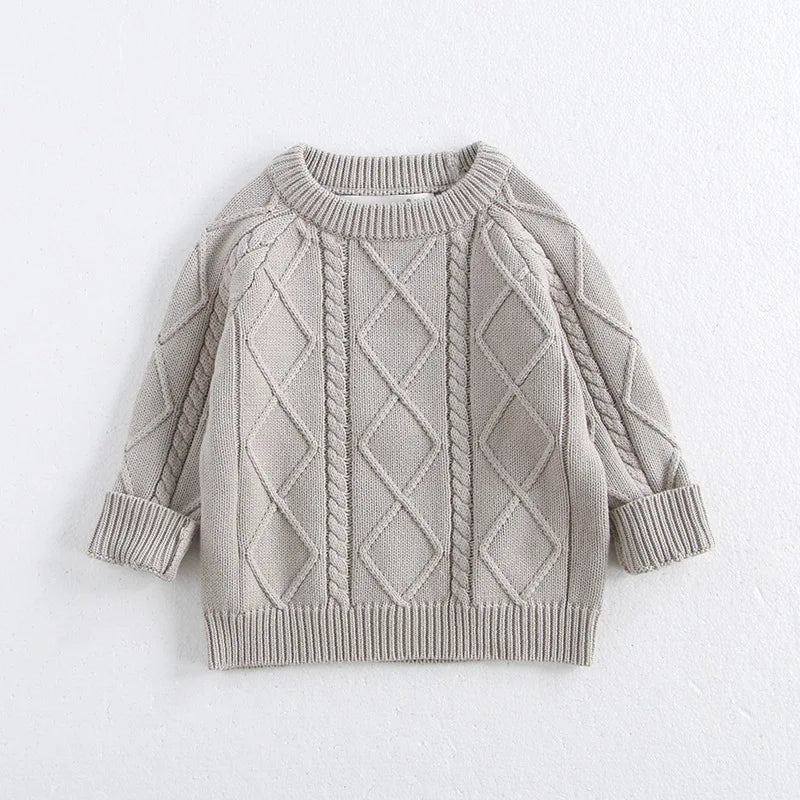 2025 Baby Autumn and Winter New Twist Knitted Overalls Set Boys and Girls Pullover Sweater Jumpsuit  Newborn Photography Romper