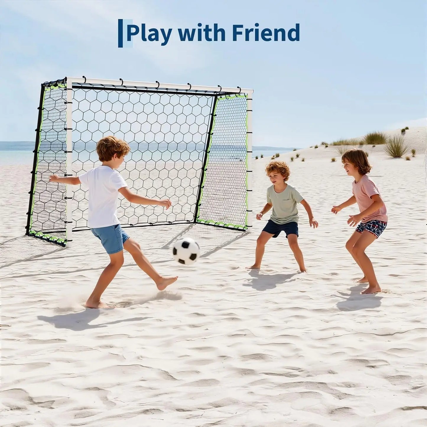 3-in-1 Soccer Goal Training,7x5Ft Soccer Rebounder Net,Rebound Trainer for Passing,Ball Control,Solo & Team Practice,Steel Frame