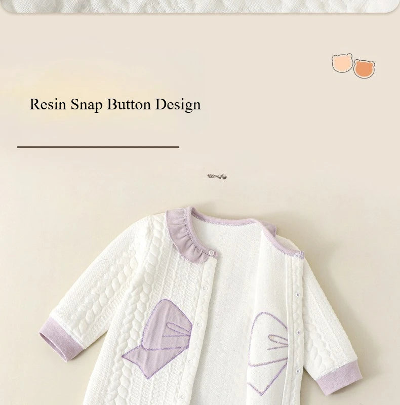 Somenie Baby Pure Cotton Onesie Fall And Winter Cute Clip Cotton Models Newborn Boys  Girls Clothing  Baby Warm Jumpsuit