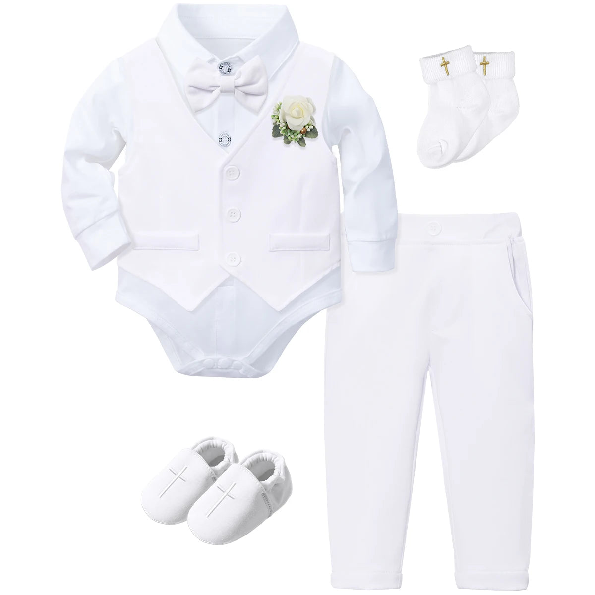 Baptism Outfit Boy Infant Baby Church Christening Suit Toddler White Blessing Set Newborn Easter Birthday Party Gift Clothes