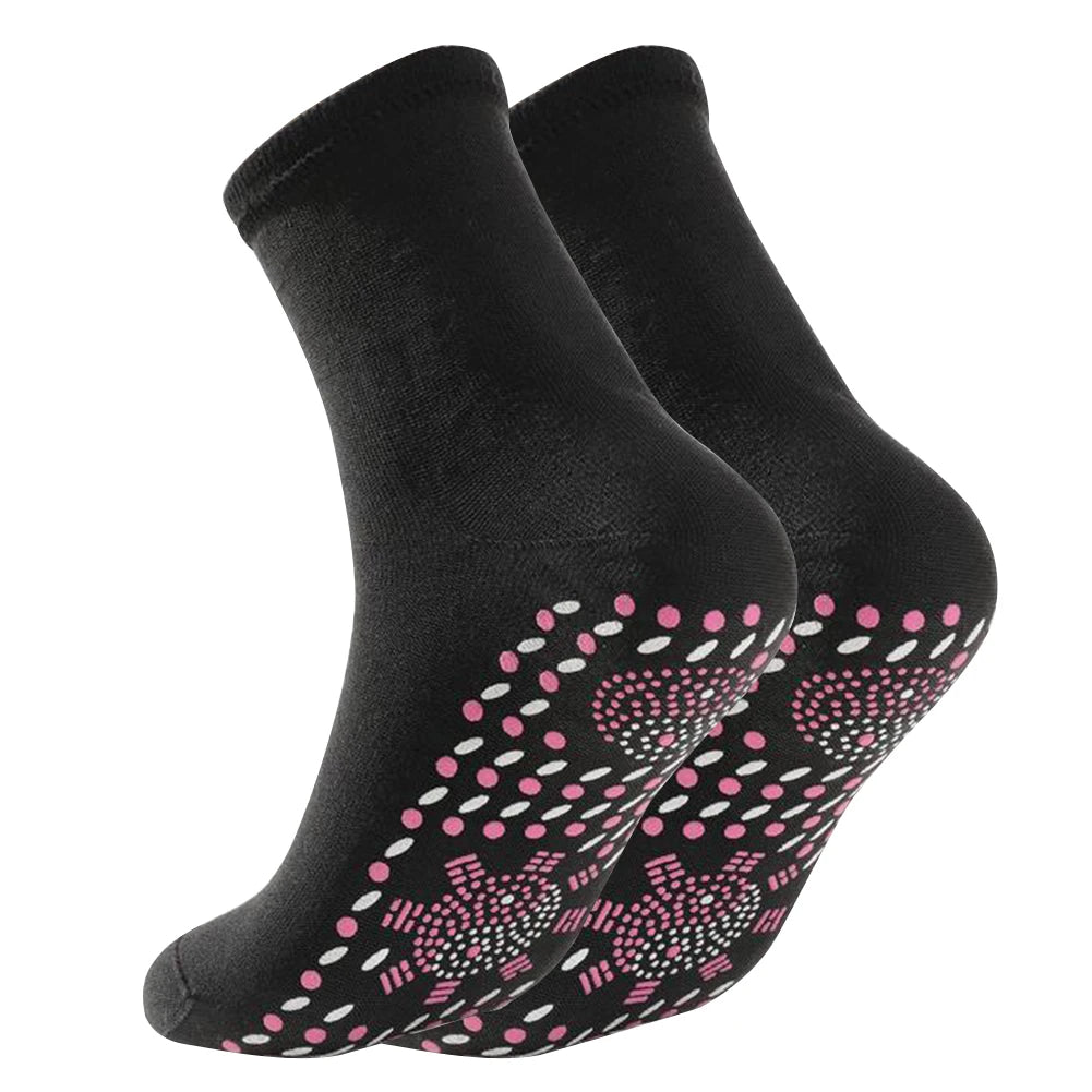 3 Pairs Tourmaline Acupressure Socks Soft Self-Heating Socks Warm Hot Massage Socks Multifunction for Outdoor Activities