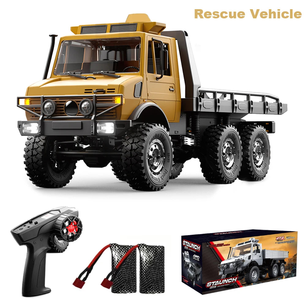 C8823 1/18 RC Car 6WD Off-road Remote Control Vehicle Transport Rescue Truck 2.4G High Speed Climbing Crawler Model Toys for kid