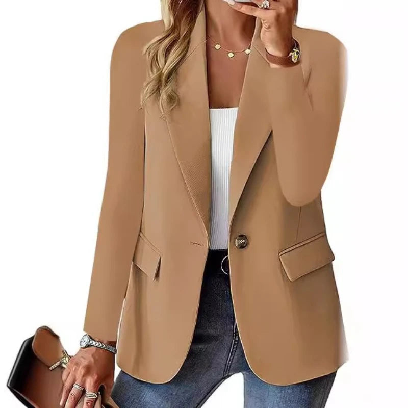 2025 Popular Autumn Long-sleeved Solid Color Cardigan Small Blazer Women Blazer Women Blazer Femme Vetement Femme