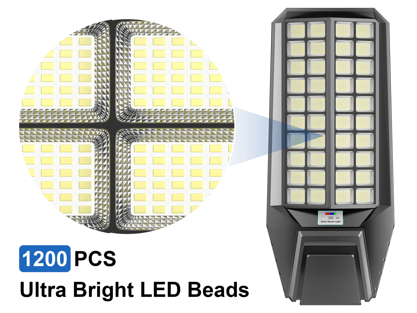 6Pack 8000W Super Bright Outdoor Solar Lights, Outdoor Street Lights, Daylight Lighting Multiple Modes, Garden Lighting With Int