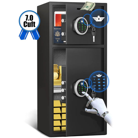 7.0 Cu ft Extra Large Home Safe Box Fireproof, Digital Home Security Safe Box with Deposit Slot & Metal Storage Box