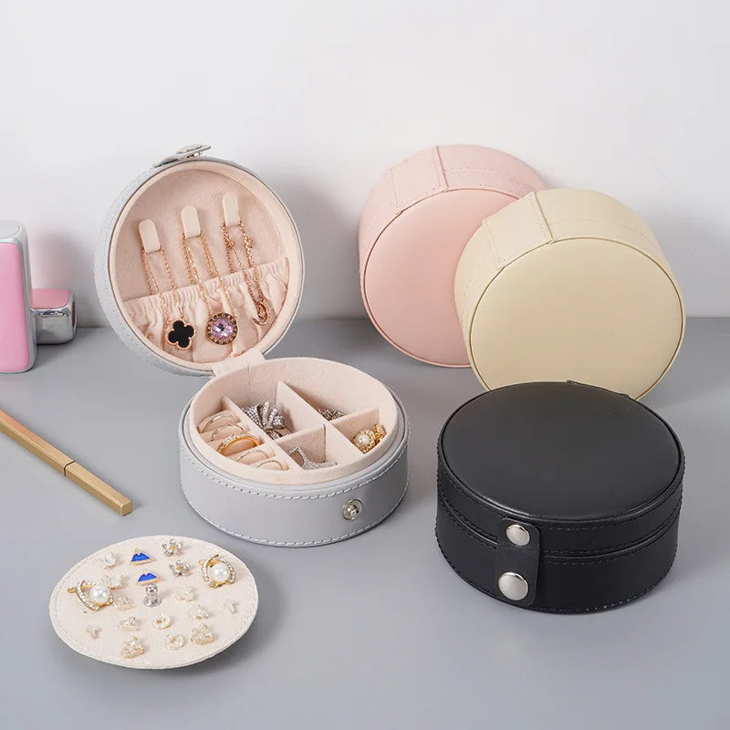 Small Travel Jewelry Organizer Box for Girls Women Earring Rings Storage Case Necklace Pendant Box