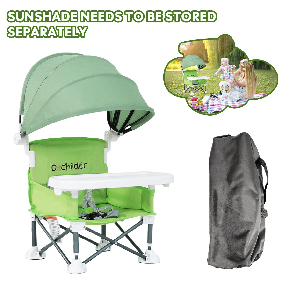 Children's height-increasing chairs, foldable baby feeding chairs, outdoor travel camping chairs, Autumn Outings