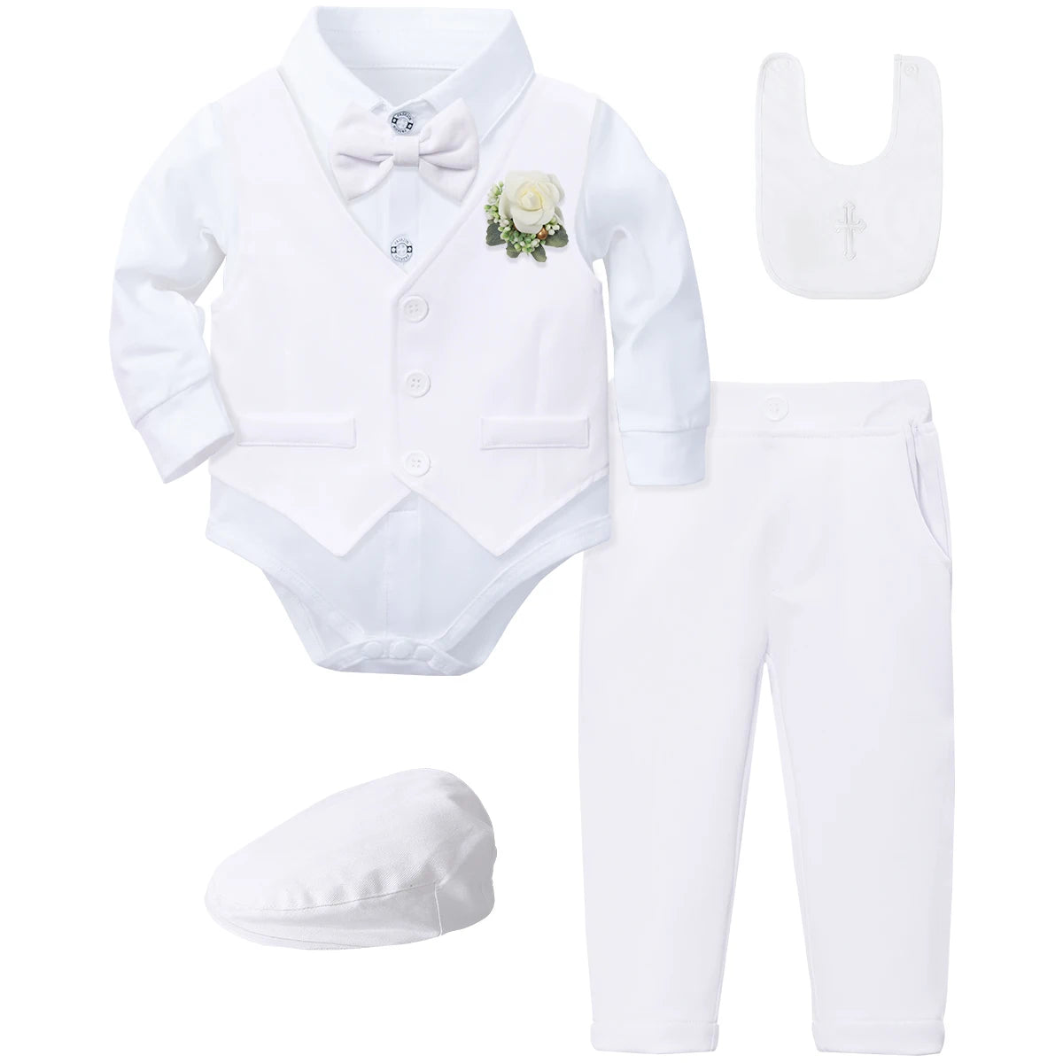 Baptism Outfit Boy Infant Baby Church Christening Suit Toddler White Blessing Set Newborn Easter Birthday Party Gift Clothes