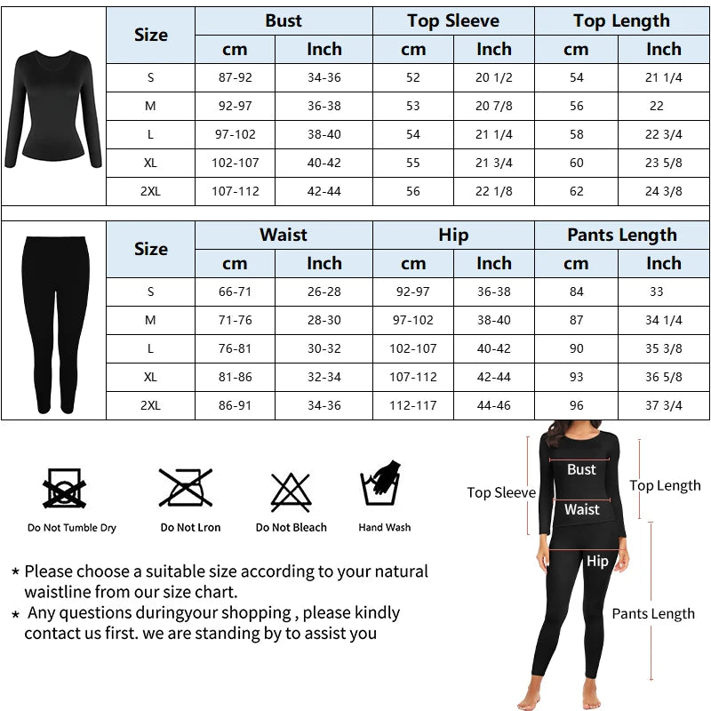 Women Thermal Underwear Set Long Johns Base Layer Set Warm Top Bottom for Winter Soft Round neck Lingerie Keep Warm Base Layer