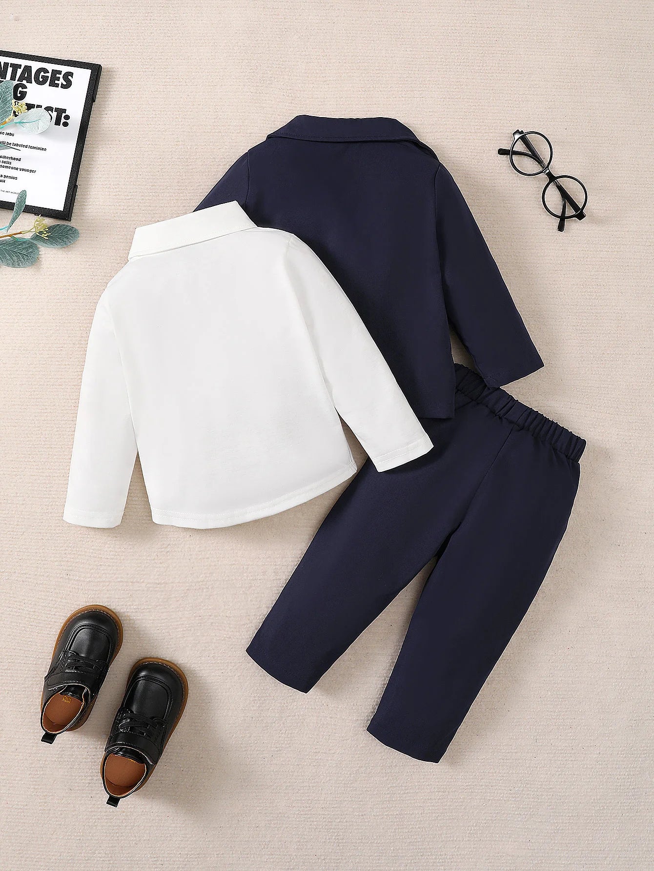 Winter 0-3Years Old Baby Boy Gentleman's Suit With Shirt + Suit Long-sleeved Jacket + Trousers 3-Piece Set