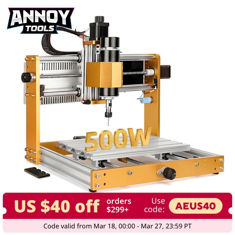 CNC 3018 pro Machine 500 W All-Metal CNC Router Machine 3 Axis Limit Switches & Emergency-Stop with GRBL Offline Control