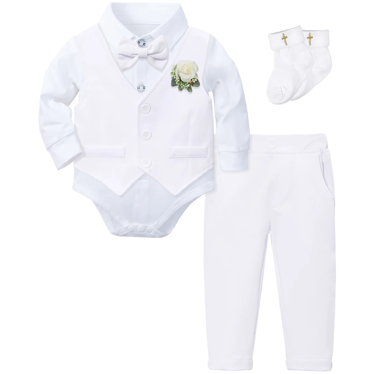 Baptism Outfit Boy Infant Baby Church Christening Suit Toddler White Blessing Set Newborn Easter Birthday Party Gift Clothes