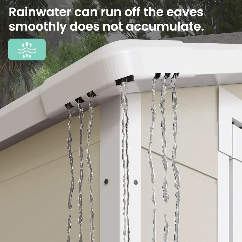 Customize-Outdoor Storage Shed 7.5 x 10.7 FT, Plastic Garden Shed For Bike, Garbage Can, Tool, Outside Sheds & Outdoor Resin Shed