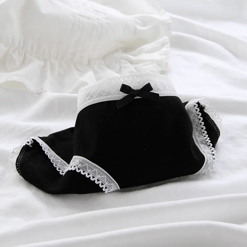 3Pcs/set Women Sexy Cotton Panties Underwear Seamless Soft Briefs Skin-Friendly Female Lingerie Mid-waist Black Underpants