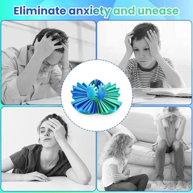 3D Printed Gear Sphere Fidget Toy, Gear Ball, Sensory Stress Relief Ball for Kids and Adults, ADHDToy (Forest Green, 2.6 inches)