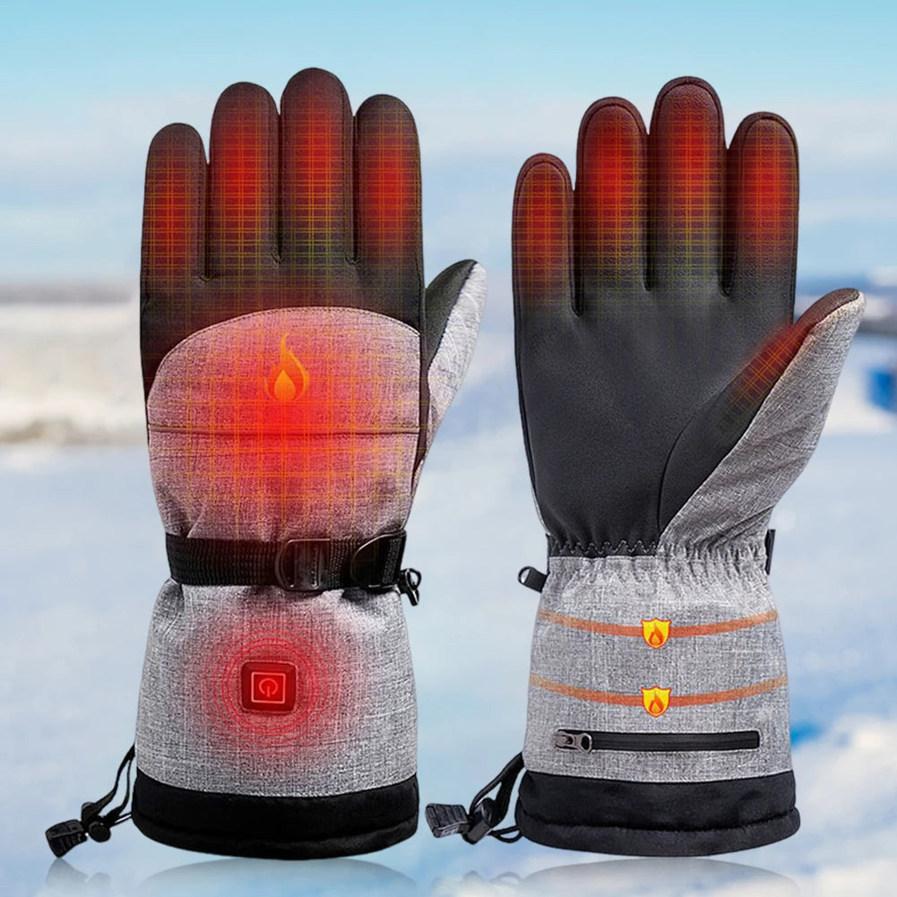 Winter Electric Heated Gloves Electric USB Charging Heating Gloves Waterproof Thermal Heating Gloves For Climbing Hiking Skiing