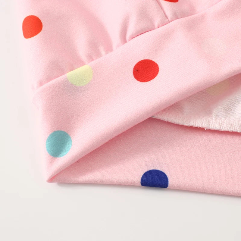 3 Pack Girls Rainbow Dot Hoodie Smile Print Fashion Top Autumn Winter Casual Outdoor Playwear Comfort Kids Wear