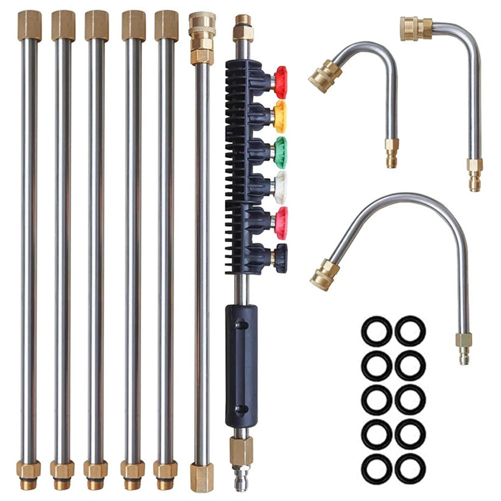 10Pcs High Pressure Washer Wand Set Pressure Washer Extension Wand Set Spear Car Washer Nozzles Cleaning Tools 1/4 Quick Connect