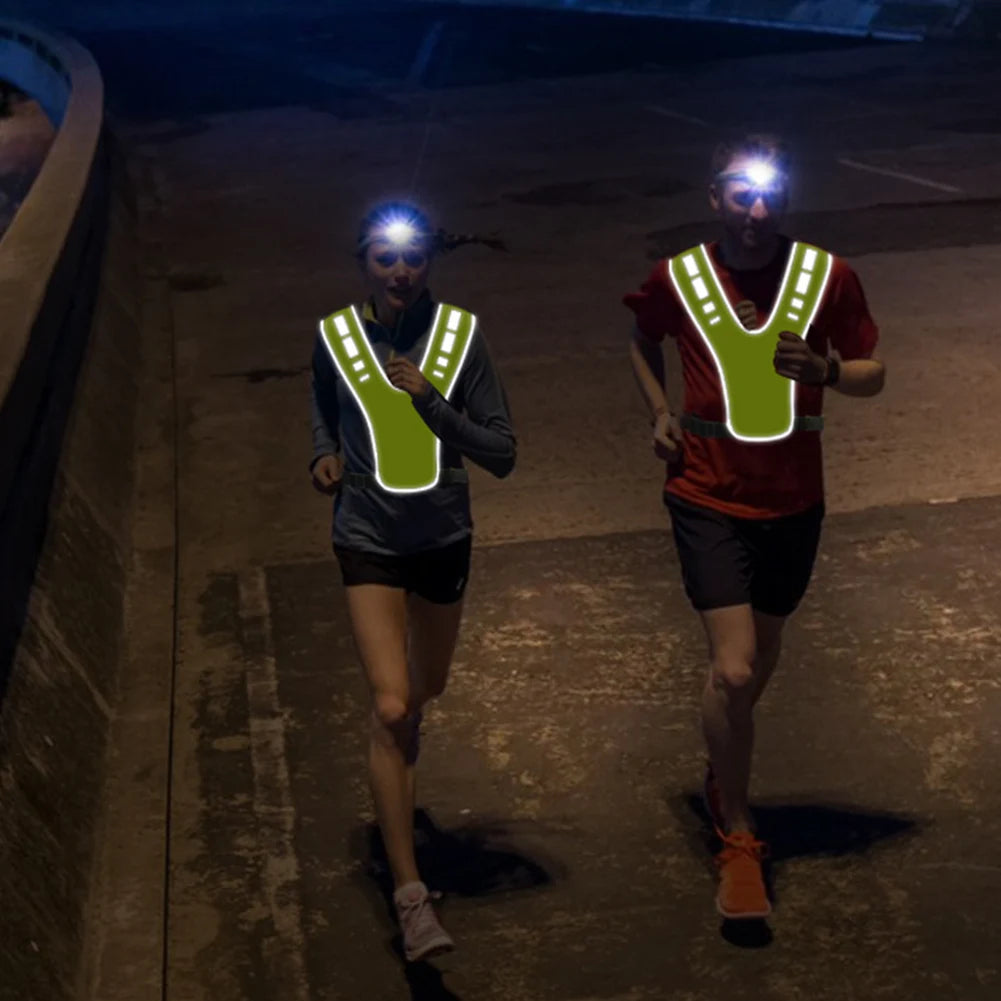 Motorcycle Safety Jacket Breathable High Visibility Running Vest Adjustable Fluorescent Mesh Vest for Outdoor Night Riding