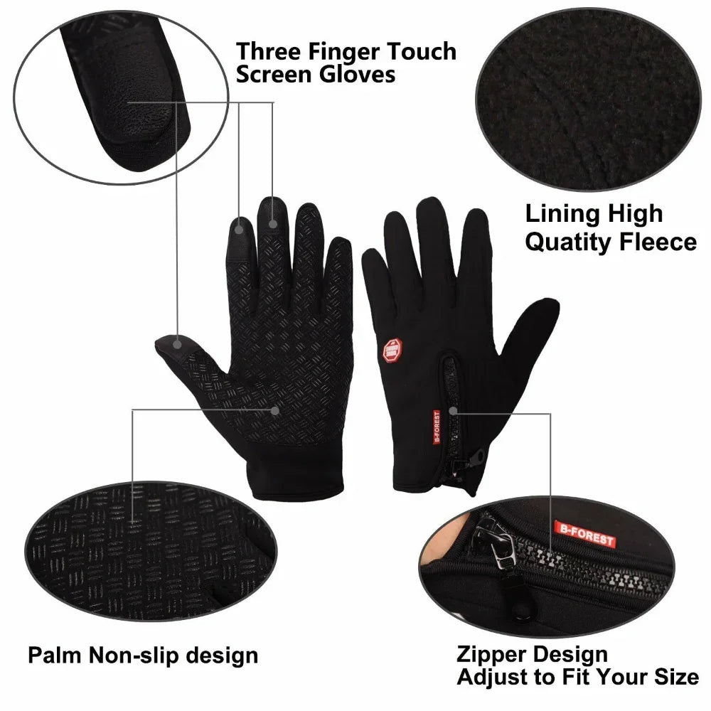 Winter Gloves - Touch Screen, Windproof, Thermal Gloves for Cold Weather Sports Men / Women Outdoor Cycling Motorcycle Non-Slip Gloves
